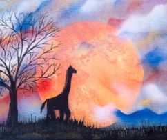 Giraffe Sunset