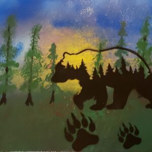 Young Forest with Bear Stencil