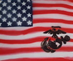 us flag and marines symbol